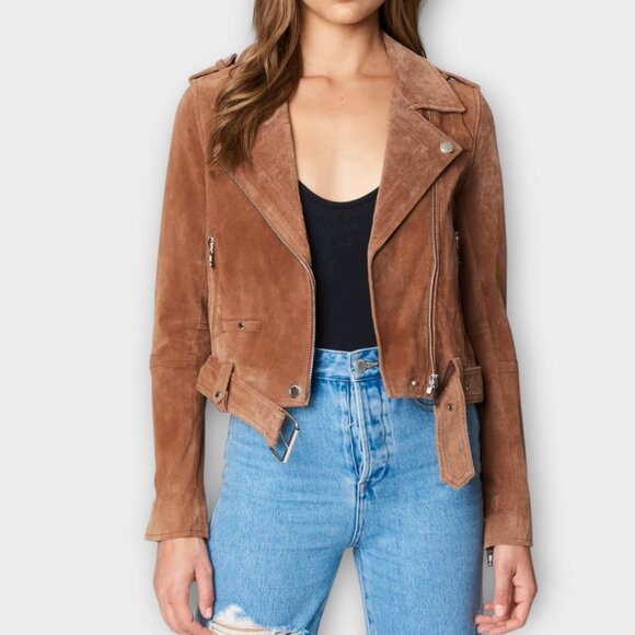 Blank NYC Brown Suede Moto Jacket - Picture 1 of 12